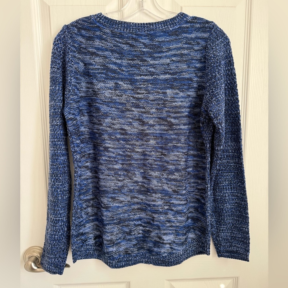 Croft & Barrow Textured Blue Sweater - Picture 4 of 5